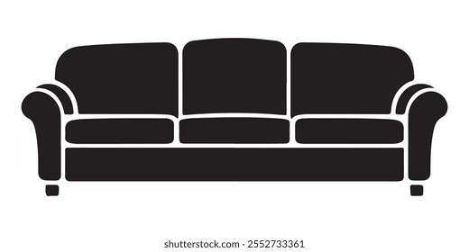 Sofa silhouette  Icon Vector Template illustration design