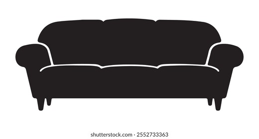 Sofa silhouette  Icon Vector Template illustration design