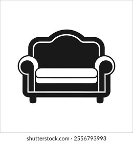 sofa silhouette icons vector design