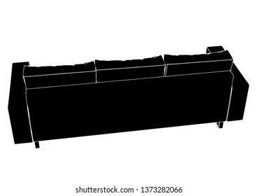 sofa silhouette vector