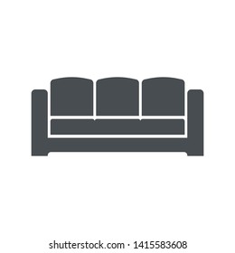 Sofa silhouette vector icon isolated on white background