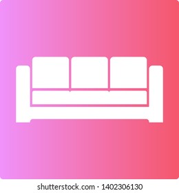 Sofa silhouette vector icon on color gradient background