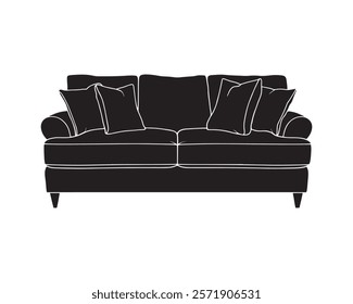 Sofa Silhouette vector illustration icon type design