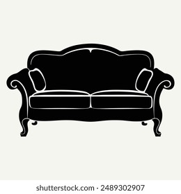 sofa silhouette vector, stylish and versatile furniture designs