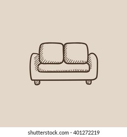 Sofa sketch icon.