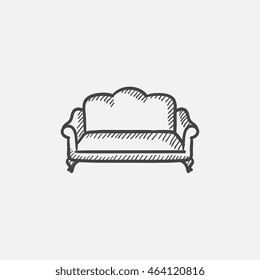 Sofa sketch icon for web, mobile and infographics. Hand drawn vector isolated icon.