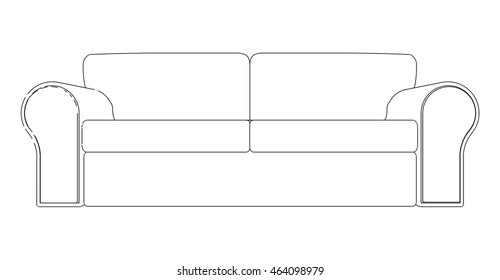 sofa sketch vector 3d illustration