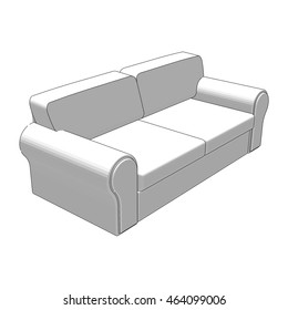 sofa sketch vector 3d illustration