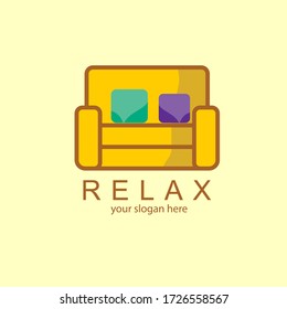 sofa sketch vector logo design and icon