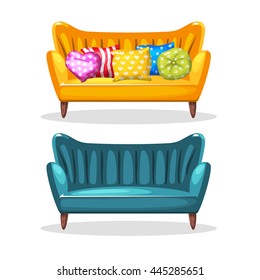 sofa soft colorful homemade, set 5