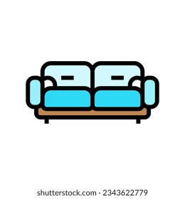 sofa soft cozy color icon vector. sofa soft cozy sign. isolated symbol illustration
