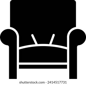 Sofa solid and glyph vector illustration