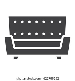 Sofa solid icon, Furniture and interior element, couch vector graphics, a filled pattern on a white background, eps 10.