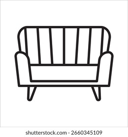 Vetor de contorno de ícone de stock de sofá