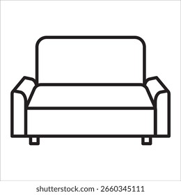 Sofa stock icon outline vector