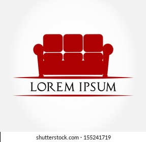 Sofa symbol - vector illustration
