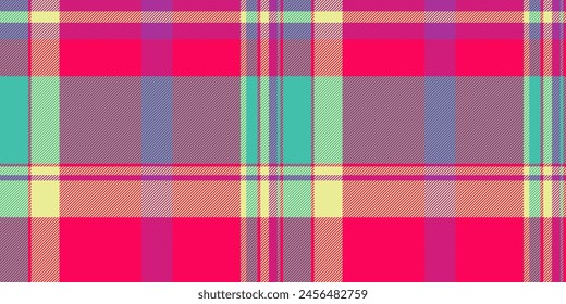 Sofá textil de fondo escocés, que cubre la textura de control sin costuras. Tejido de Vector de patrón a cuadros en color brillante y verde azulado.
