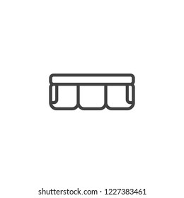 Sofa top view outline icon. linear style sign for mobile concept and web design. Couch interior furniture simple line vector icon. Symbol, logo illustration. Pixel perfect vector graphics