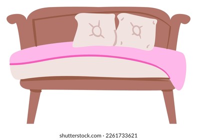 sofa with two pillows vector illustration