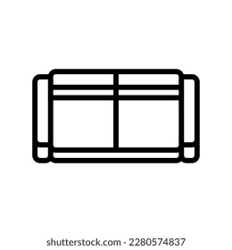 sofa two sections top view line icon vector. sofa two sections top view sign. isolated contour symbol black illustration