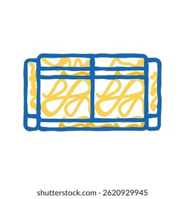 sofa two sections top view doodle icon sketch vector. sofa two sections top view sign. isolated symbol illustration