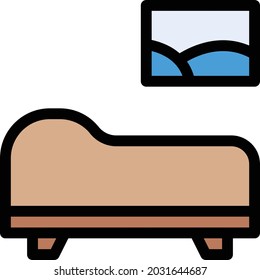 sofa vector color line icon