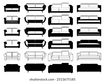 Sofa vector design illustration isolated on white and black background Vector