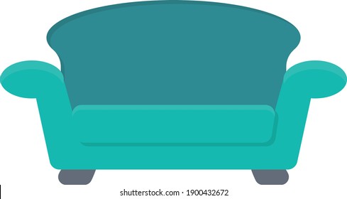 sofa vector flat colour icon