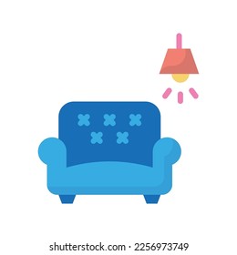 Sofa Vector Flat Icon Design illustration. Furniture Symbol on White background EPS 10 File