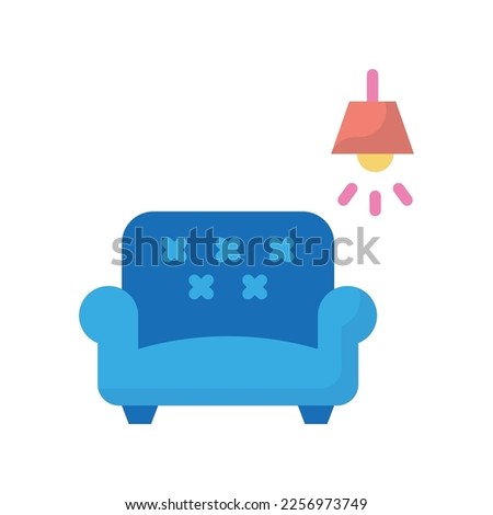 Sofa Vector Flat Icon Design illustration. Furniture Symbol on White background EPS 10 File