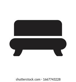 sofa vector glyph flat icon 