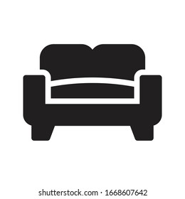 sofa vector glyph flat icon 