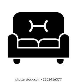 Sofa Vector Glyph Icon For Personal And Commercial Use.
