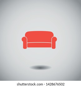 A  sofa vector icon, an armchair vector illustration for your web -site, apps, business and home  .