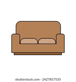 Sofá. Icono de vector de color, aislado sobre fondo blanco.