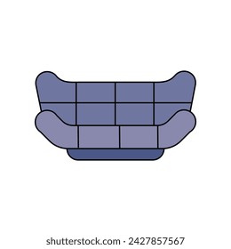 Sofa. Vector icon colored, isolated on white background.