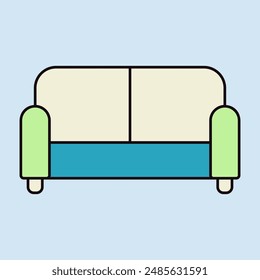 Sofa vector icon. Graph symbol for furniture, web site and apps design, logo, app, UI