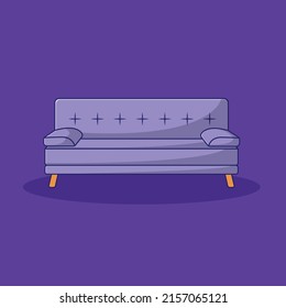 Sofa Vector Icon Illustration. Interior Vector. Flat Cartoon Style Suitable for Web Landing Page, Banner, Flyer, Sticker, Wallpaper, Background