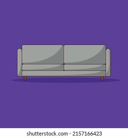 Sofa Vector Icon Illustration. Interior Vector. Flat Cartoon Style Suitable for Web Landing Page, Banner, Flyer, Sticker, Wallpaper, Background