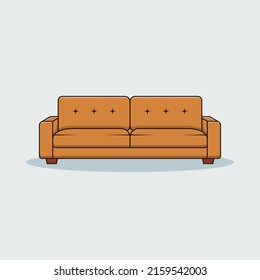 Sofa Vector Icon Illustration. Interior Vector. Flat Cartoon Style Suitable for Web Landing Page, Banner, Flyer, Sticker, Wallpaper, Background