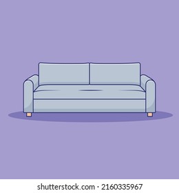 Sofa Vector Icon Illustration. Interior Vector. Flat Cartoon Style Suitable for Web Landing Page, Banner, Flyer, Sticker, Wallpaper, Background