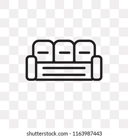 Sofa vector icon isolated on transparent background, Sofa logo concept