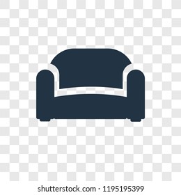 Sofa vector icon isolated on transparent background, Sofa transparency logo concept