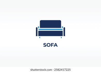 SOFA vector, icon or logo sign isolated symbol illustration