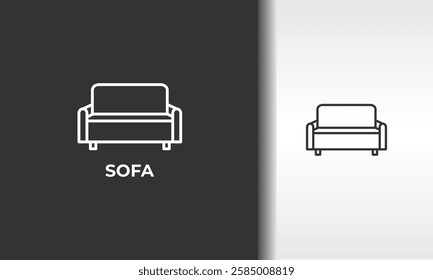 Sofa Vector, Icon Or Logo Sign Isolated Symbol Illustration