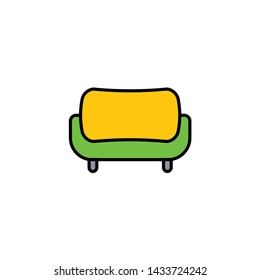 Sofa vector icon sign symbol