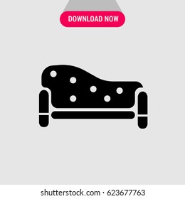 Sofa Vector Icon, The symbol of cushioned furniture. Simple, modern flat vector illustration for mobile app, website or desktop app  