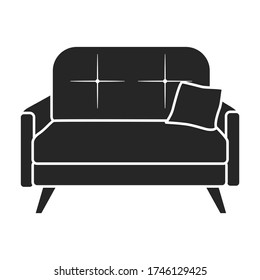 Sofa vector icon.Black vector icon isolated on white background sofa.