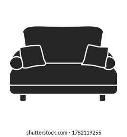 Sofa vector icon.Black vector icon isolated on white background sofa.