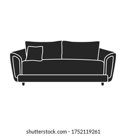 Sofa vector icon.Black vector icon isolated on white background sofa.